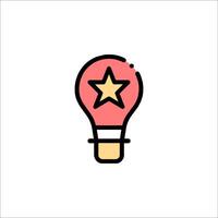 A light bulb with a star inside it vector
