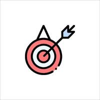 A red and blue arrow in the center of a target vector