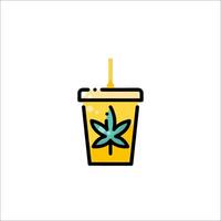A cup with a marijuana leaf on it vector
