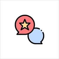 A star and two speech bubbles with a star on top vector