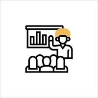 A man giving a presentation to a group of people vector
