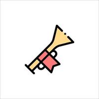 A trumpet icon with a red ribbon vector