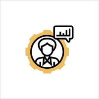 A person with a speech bubble icon on a white background vector