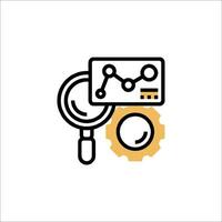 A magnifying glass and a computer icon vector