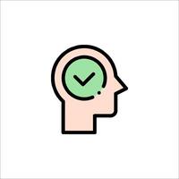 A person's head with a check mark on it vector