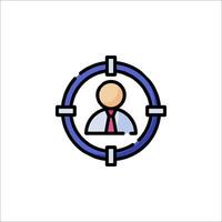 A person in a target circle icon vector