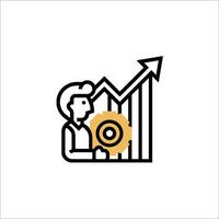 Business growth icon, line icon, flat design, flat design, illustration, icon, vector