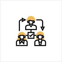 A group of people are in a line with arrows pointing to them vector