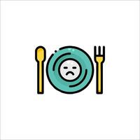 A plate with a fork and knife on it vector