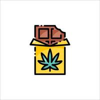 A marijuana leaf and chocolate in a box vector