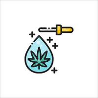 A marijuana leaf and syringe icon vector