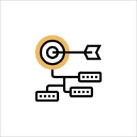 A target with arrows and a circle icon vector