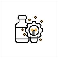 A bottle with a clock and a clock icon vector