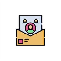 A mail envelope with a person inside vector