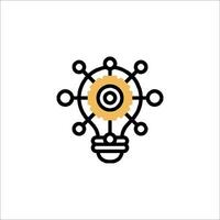 A light bulb with gears inside it vector