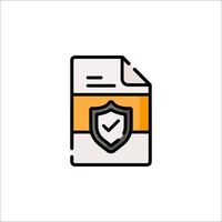 A document with a shield icon vector