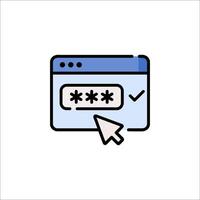 A mouse cursor is pointing at a password box vector