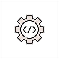 A gearwheel with the word code on it vector
