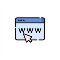 Website icon with mouse cursor and arrow vector