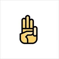 A hand gesture with a finger up and a thumb down vector