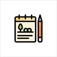 A notebook with a pencil and a tree vector