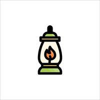 A lamp with a flame inside it on a white background vector