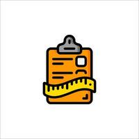 A clipboard with a tape measure on it vector