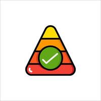 A triangle with a check mark on it vector