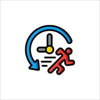 A man running in a clock icon vector