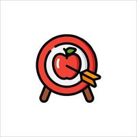 An apple in a target with an arrow vector