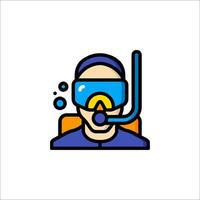 A man with a scuba mask and goggles vector