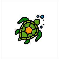 A turtle with bubbles and bubbles on it vector
