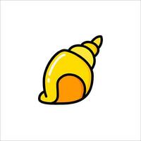A cartoon shell icon with a yellow shell vector