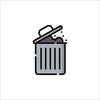 A trash can icon with a lid on top vector