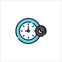 A clock with a moon and a hand vector