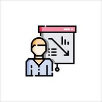A man with a clipboard and a chart icon vector