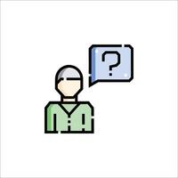 A man with a question mark on his head vector