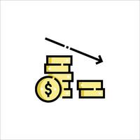 A stack of coins and an arrow pointing up vector