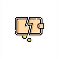 A wallet with a lightning bolt on it vector