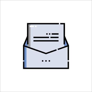 An open envelope with a paper inside vector