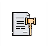 A gavel and document icon on a white background vector