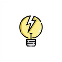A light bulb with a lightning bolt on it vector