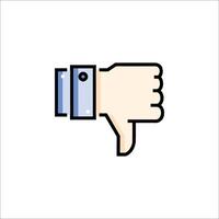 Thumb down icon in flat style illustration vector
