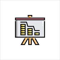 A presentation board with a bar chart on it vector