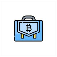 Bitcoin icon, business briefcase, business briefcase icon, business briefcase icon, business brief vector