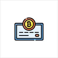 Bitcoin payment icon, line icon, illustration vector