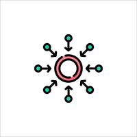 A circle with arrows around it vector
