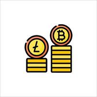 Bitcoin icon, bitcoin symbol, bitcoin symbol illustration vector