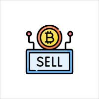 Bitcoin sell icon illustration vector