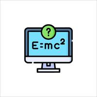 An icon of a computer with the word e - m - c on it vector